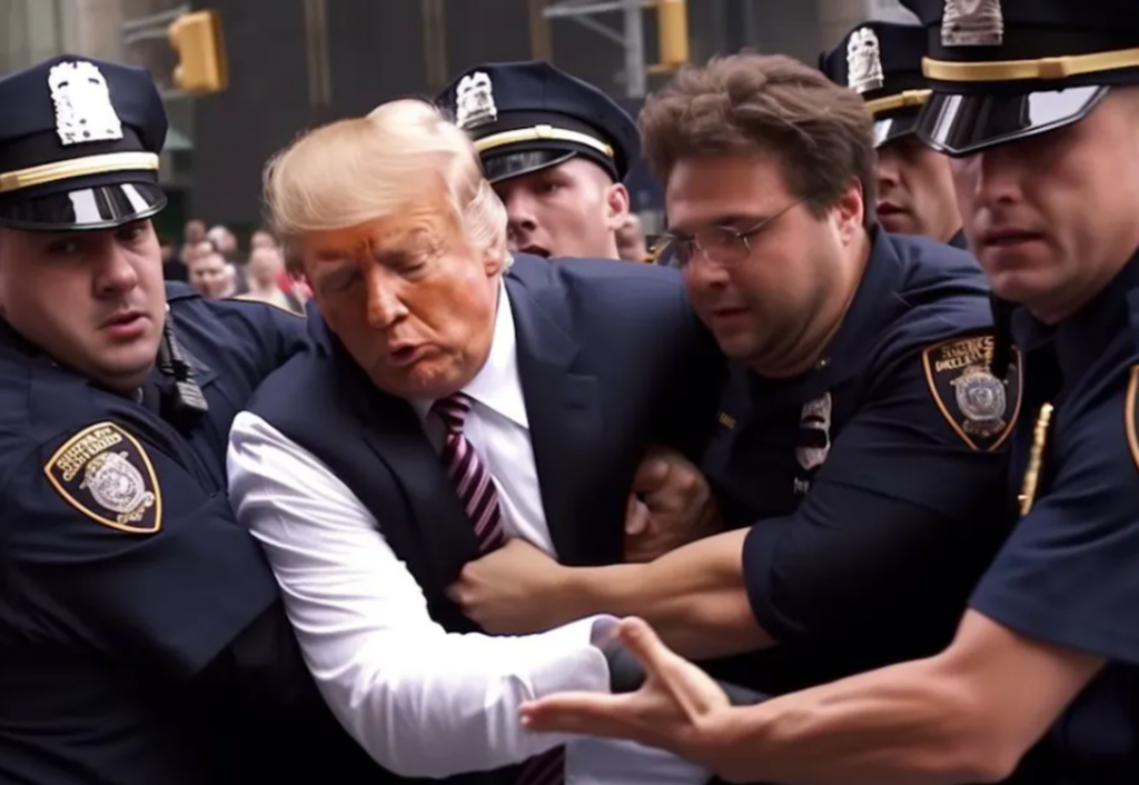 von KI generiertes Bild von einem verhafteten Trump