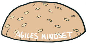 Grafik eines Burger-Buns mit dem Schriftzug Agiles Mindset